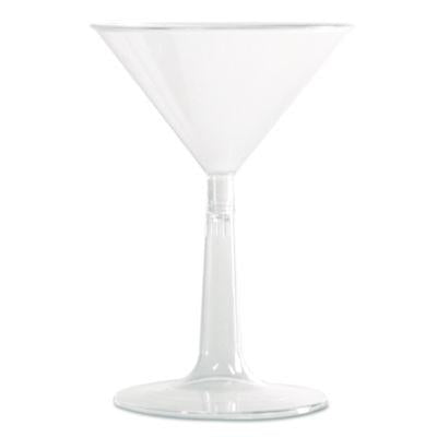 WNAMT696 Comet Plastic Martini Glasses, Two-Piece Construction, 6 oz, Clear, 12/Pack, 8 Packs/Carton