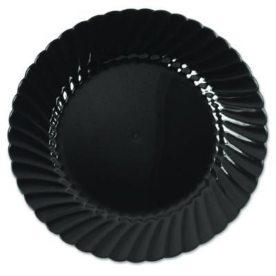 WNACW6180BK Classicware Plastic Plates, 6" Dia, Black, 10/pack, 18 Packs/carton