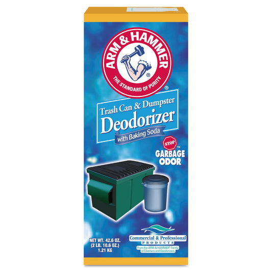 CDC3320084116CT Trash Can And Dumpster Deodorizer With Baking Soda, Sprinkle Top, Original, Powder, 42.6 Oz Box, 9/carton