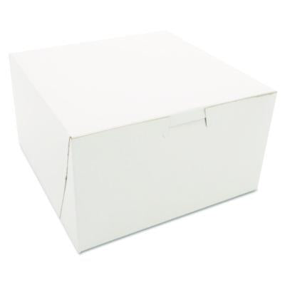 SCH0921 White One-Piece Non-Window Bakery Boxes, 7 x 7 x 4, White, Paper, 250/Carton
