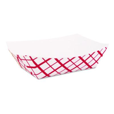 SCH0417 Paper Food Baskets, 2 lb Capacity, Red/White, Paper, 1,000/Carton