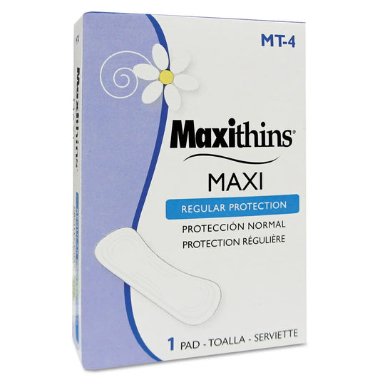 HOSMT4 Maxithins Vended Sanitary Napkins #4, Maxi, 250 Individually Boxed Napkins/carton HOSPECO