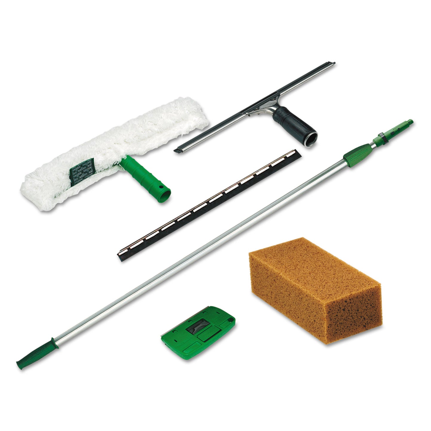 UNGPWK00 Pro Window Cleaning Kit With 8 Ft Pole, Scrubber, Squeegee, Scraper, Sponge
