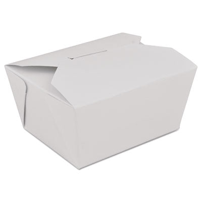 SCH0771 ChampPak Retro Carryout Boxes, #1, 4.38 x 3.5 x 2 5, White, Paper, 300/Carton