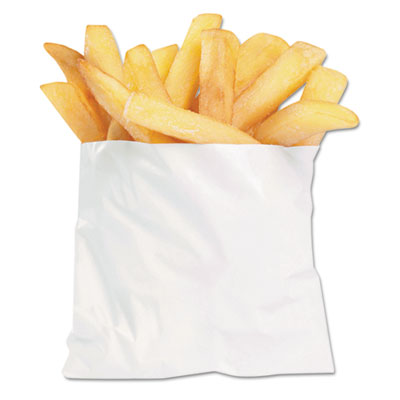 BGC450003 French Fry Bags, 4.5" x 2" x 3.5", White, 2,000/Carton