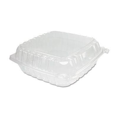 DCCC95PST1 ClearSeal Hinged-Lid Plastic Containers, 9.3 x 8.8 x 3, Clear, Plastic, 100/Bag, 2 Bags/Carton