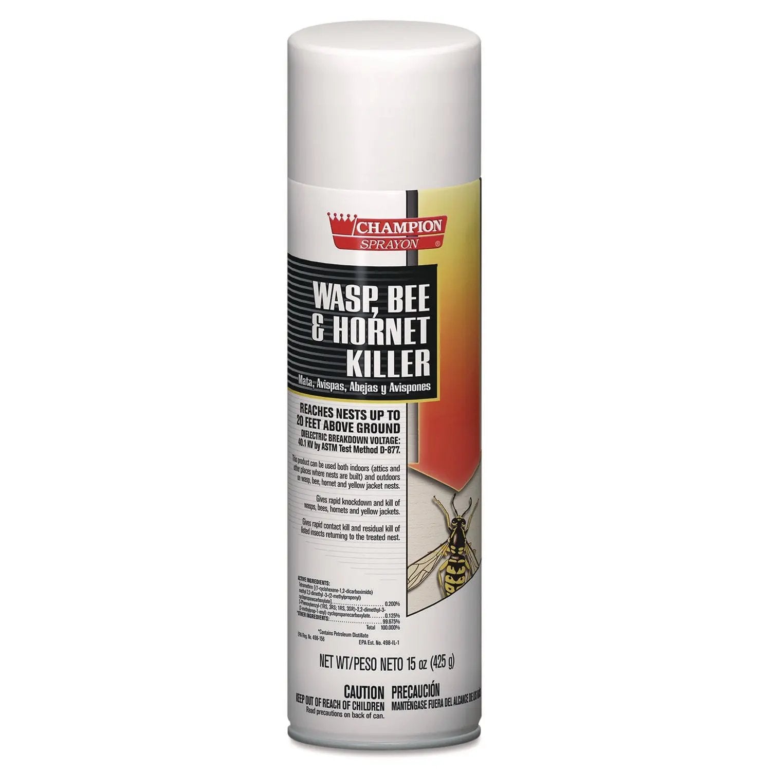 CHP5108 Champion Sprayon Wasp, Bee and Hornet Killer, 15 oz Aerosol Spray, 12/Carton Chase Products