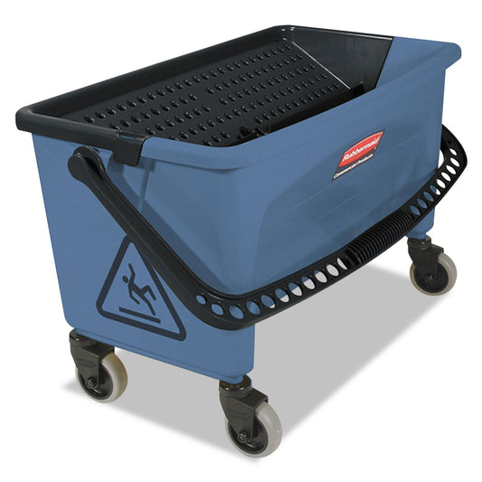 RCPQ930 Microfiber Finish Bucket, with Lid, 3 gal, Blue RUBBERMAID COMMERCIAL PROD.
