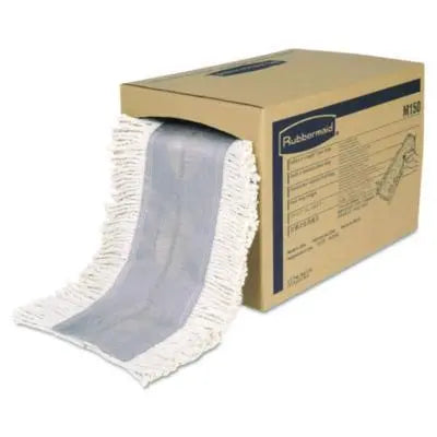 RCPM150 Cut To Length Dust Mops, Cotton, White, Cut-End, 5 X 40 Ft, 1 Box RUBBERMAID COMMERCIAL PROD.