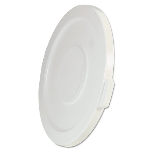 RCP2631WHI BRUTE Self-Draining Flat Top Lids for 32 gal Round BRUTE Containers, 22.25" Diameter, White