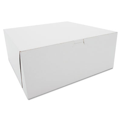 SCH0987 White One-Piece Non-Window Bakery Boxes, 12 x 12 x 5, White, Paper, 100/Carton