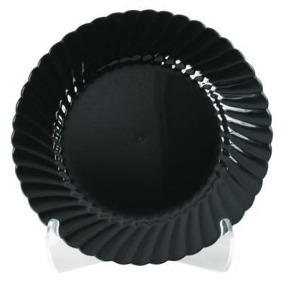 WNACW9180BK Classicware Plastic Plates, 9" Dia, Black, 10/pack, 18 Packs/carton