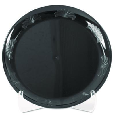 WNADWP9180BK Designerware Plastic Plates, 9" Dia, Black, 10/pack, 18 Packs/carton
