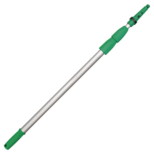 UNGED450 Opti-Loc Aluminum Extension Pole, 14 Ft, Three Sections, Green/silver