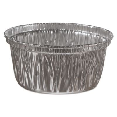 HFA34130 Aluminum Baking Cups, 4 oz, 3.38" Diameter x 1.56" h, 1,000/Carton