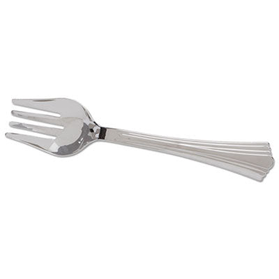 WNARFVFK10 Heavyweight Plastic Serving Forks, Reflections, 10", Silver, 60/Carton