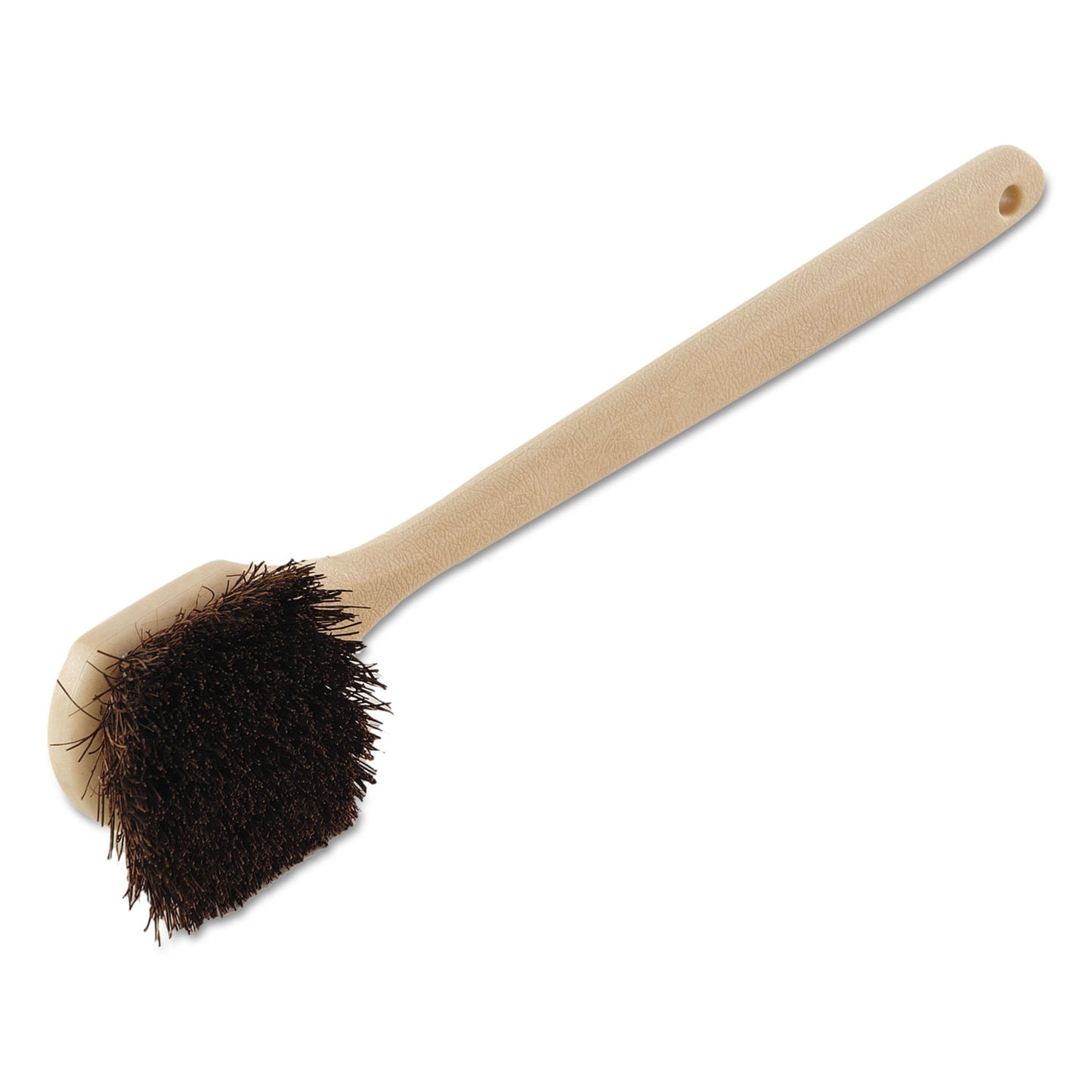 BWK4120 Utility Brush, Brown Palmyra Fiber Bristles, 5.5" Brush, 14.5" Tan Plastic Handle