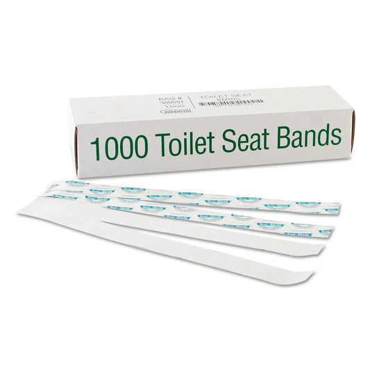 BGC300591 Sani/Shield Printed Toilet Seat Band, 16 x 1.5, Blue/White, 1,000/Carton Bagcraft
