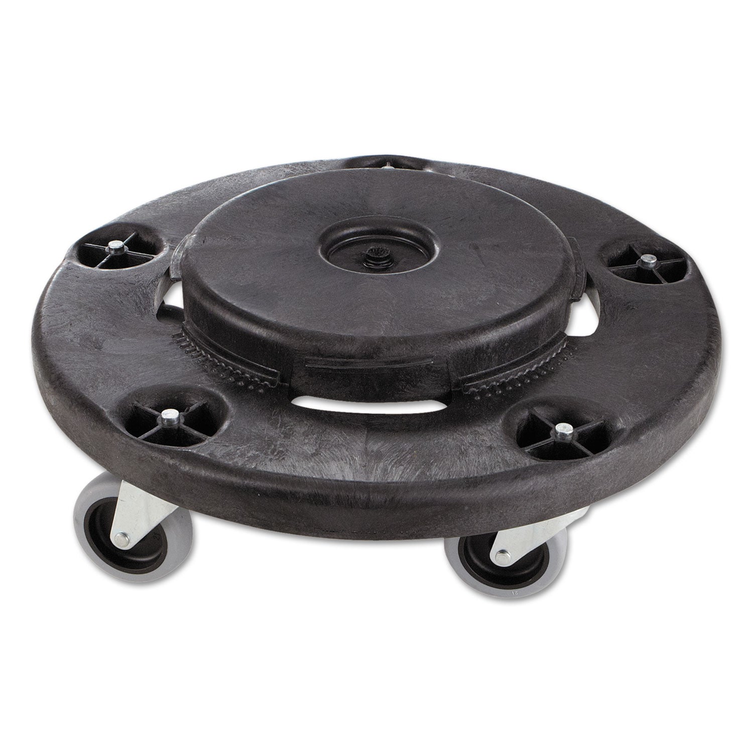 RCP264000BK Brute Round Twist On/Off Dolly, 250 lb Capacity, 18