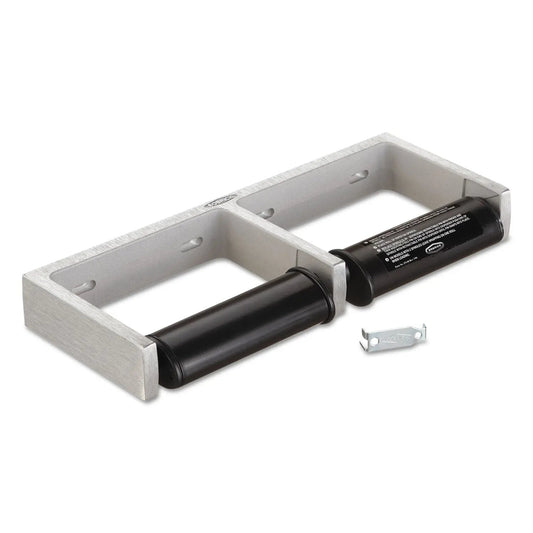 BOB2740 ClassicSeries Toilet Tissue Dispenser for Two Rolls, 12.5 x 4 86 x 1.5, Satin Finish Cast Aluminum Bobrick