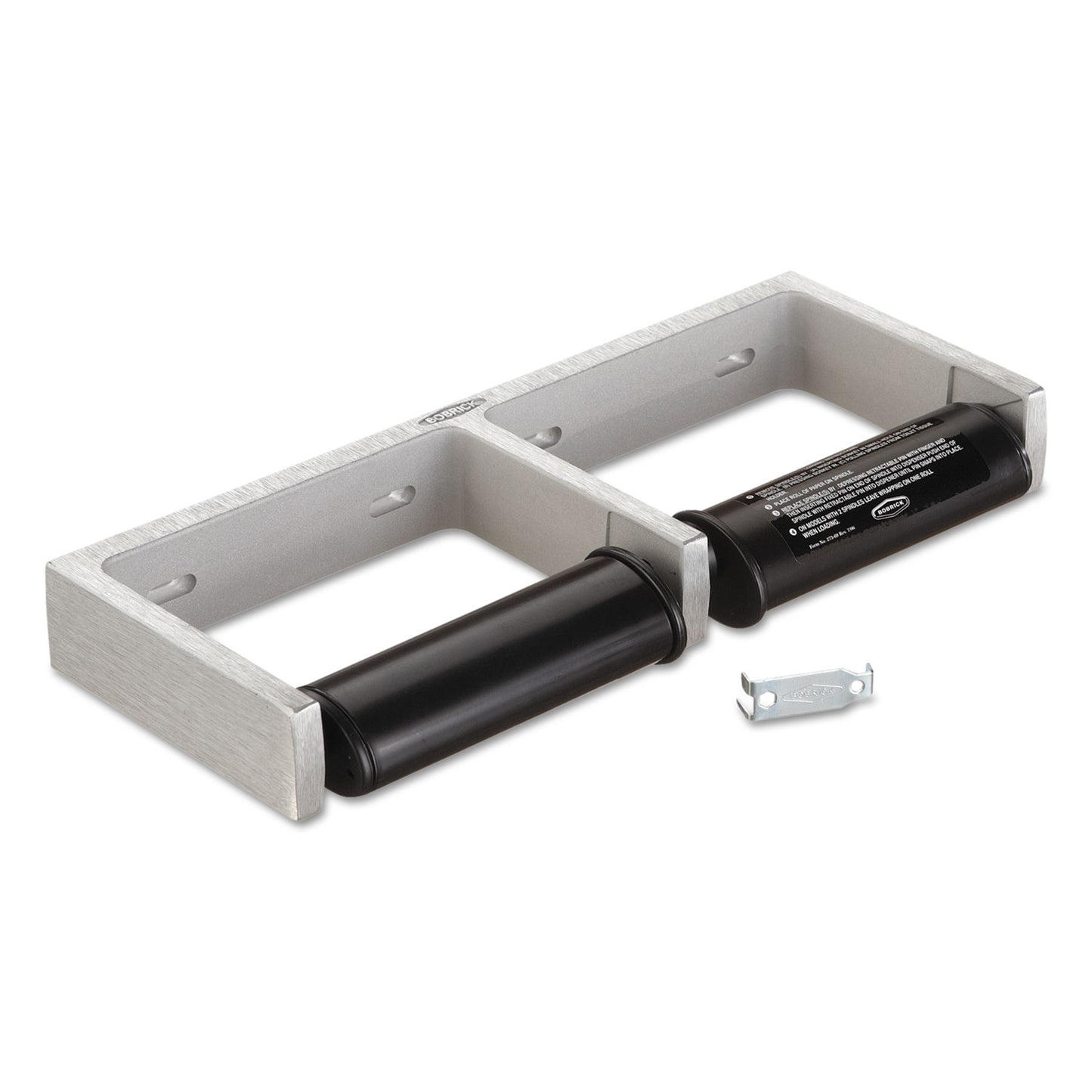 BOB2740 ClassicSeries Toilet Tissue Dispenser for Two Rolls, 12.5 x 4 86 x 1.5, Satin Finish Cast Aluminum