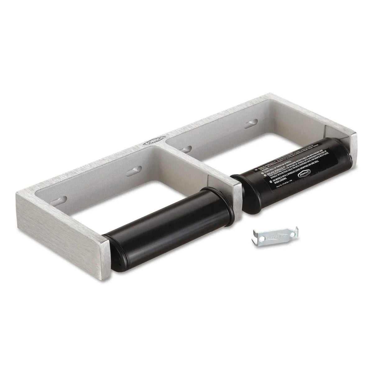 BOB2740 ClassicSeries Toilet Tissue Dispenser for Two Rolls, 12.5 x 4 86 x 1.5, Satin Finish Cast Aluminum Bobrick