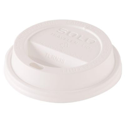 SCCTL38R2 Traveler Dome Hot Cup Lid, Fits 8 oz Hot Cups, Plastic, White, 100/Pack, 10 Packs/Carton
