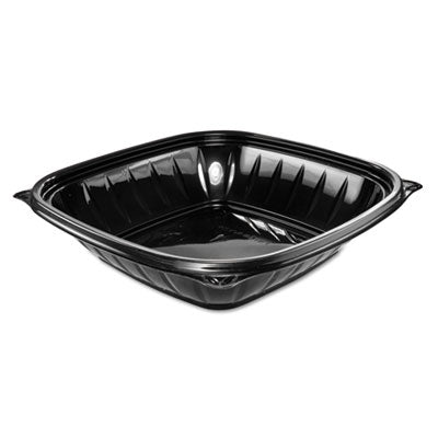 DCCB32SB PresentaBowls Pro Black Square Bowls, 32 oz, 8.5 x 8.5 x 2, Plastic, 63/Bag, 4 Bags/Carton
