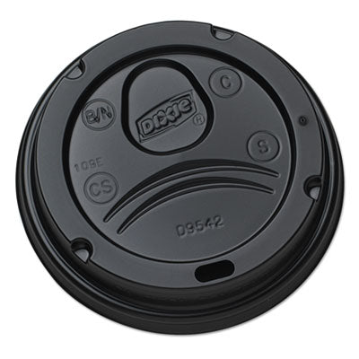 DXED9542B Drink-Thru Lids, Fits 10 oz to 20 oz Hot Cups, Plastic, Black, 1,000/Carton