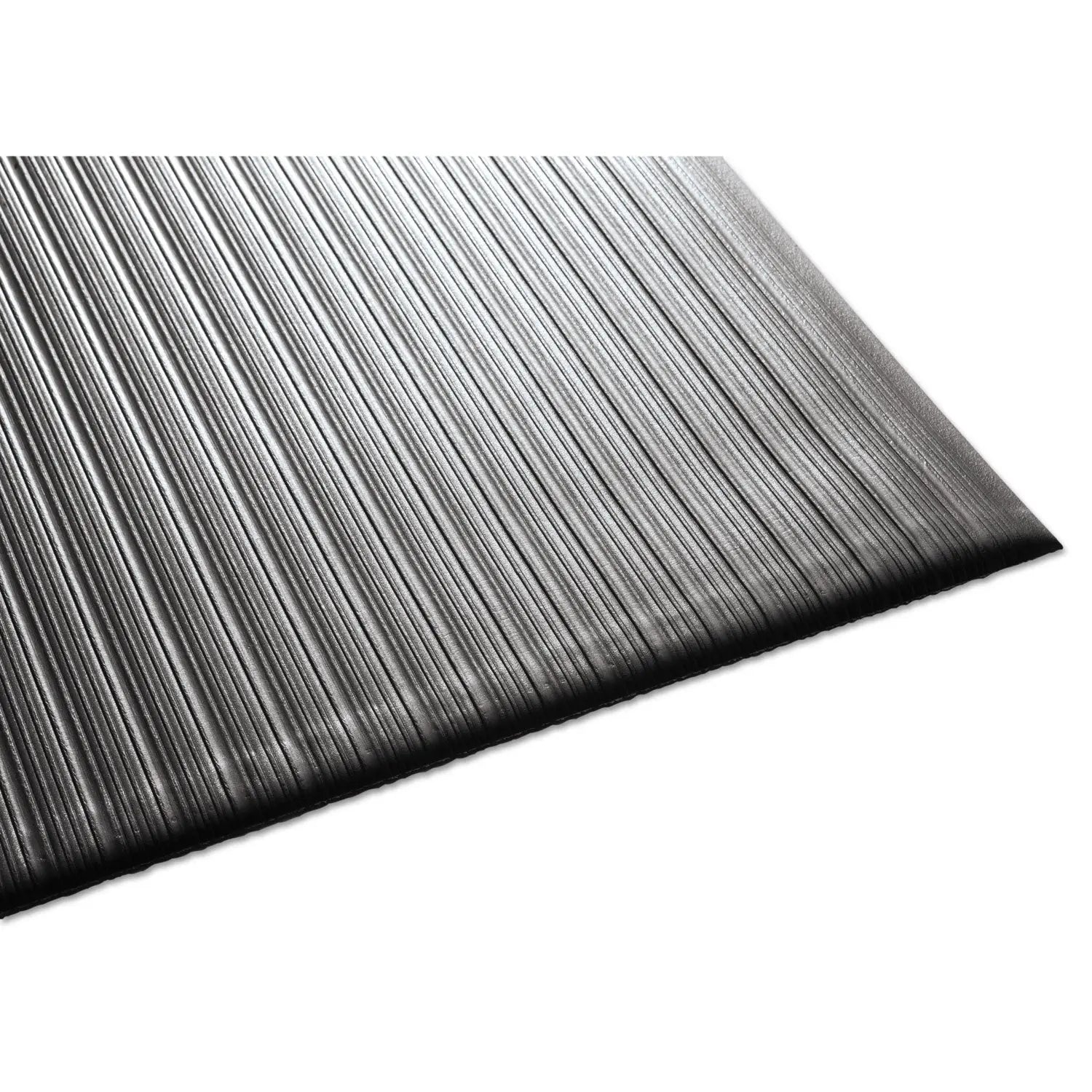 MLL24030502 Air Step Anti-Fatigue Mat, Rectangular, Black Ribbed Surface, 36