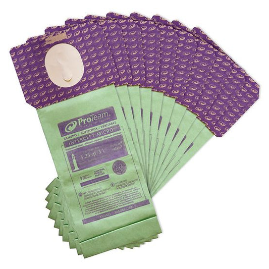 PRO-103483 Intercept Micro Filter Bags for ProTeam Commercial ProForce and ProCare Upright Vacuum Cleaners, 10-Pack Proteam