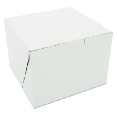 SCH0902 White One-Piece Non-Window Bakery Boxes, 5.5 x 5.5 x 4, White, Paper, 250/Carton