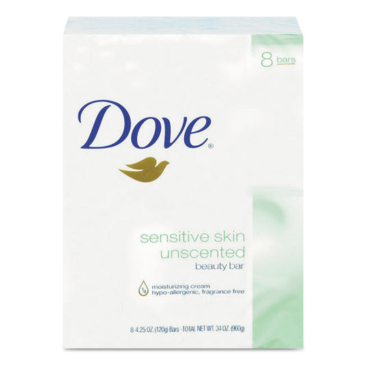 DVOCB613789 Sensitive Skin Bath Bar, Unscented, 3.75 oz, 8 Bars/Pack, 9 Packs/Carton