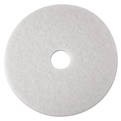 MMM08488 Low-Speed Super Polishing Floor Pads 4100, 24" Diameter, White, 5/carton