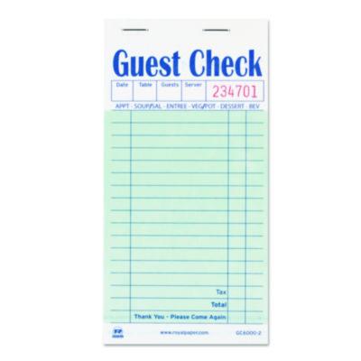 RPPGC60002 Guest Check Pad, 17 Lines, Two-Part Carbon, 3.5 x 6.7, 50 Forms/Pad, 50 Pads/Carton