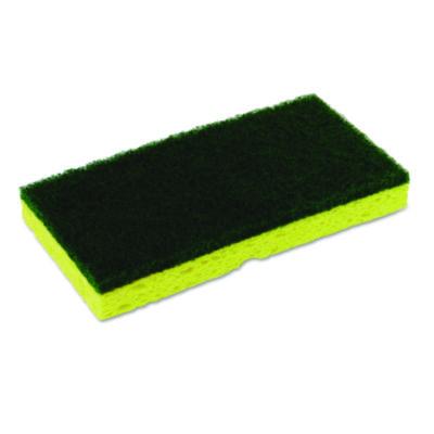 CMC74H Medium-Duty Sponge N' Scrubber, 3.38 X 6.25, 0.88" Thick, Yellow/green, 3/pack, 8 Packs/carton CONTINENTAL COMMERCIAL PRODUCTS