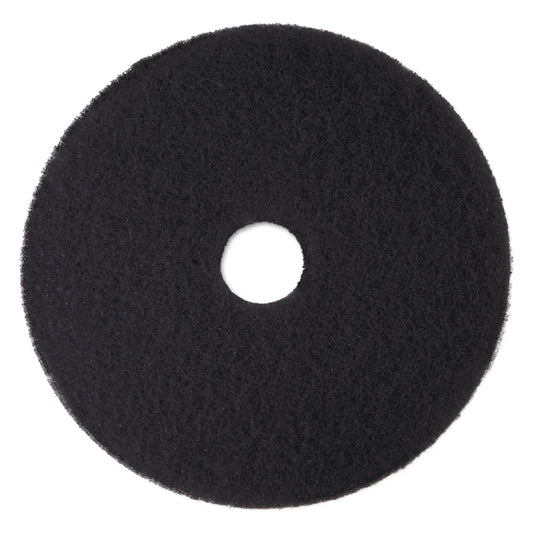 MMM08273 Low-Speed High Productivity Floor Pads 7300, 15" Diameter, Black, 5/carton