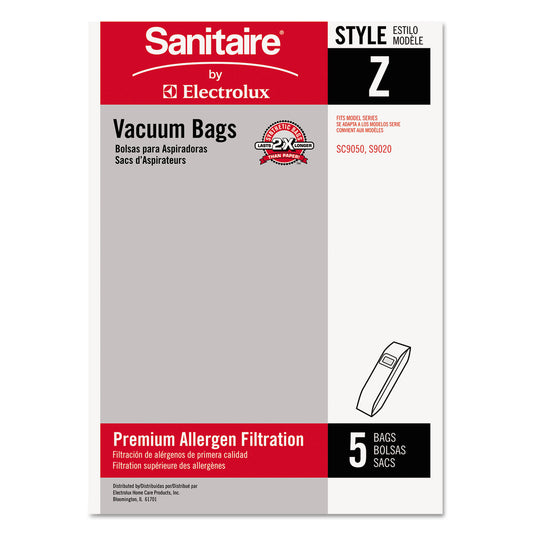 EUR63881A10CT Style Z Vacuum Bags, 5/pack, 10 Packs/carton Sanitaire