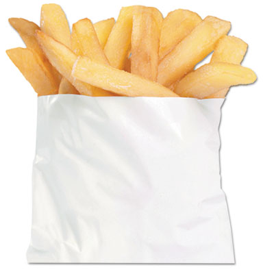 BGC450006 French Fry Bags, 4.5" x 4.5", White, 2,000/Carton