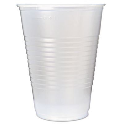 FABRK16 RK Ribbed Cold Drink Cups, 16 oz, Plastic, Translucent, 50/Sleeve, 20 Sleeves/Carton