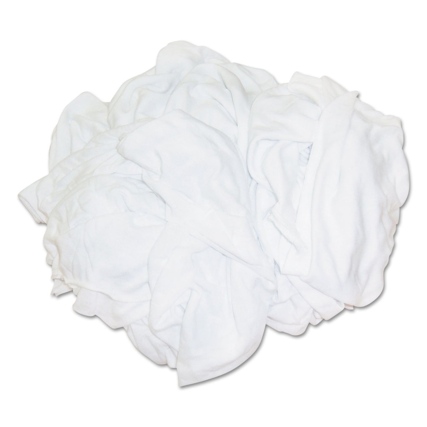 HOS45525BP New Bleached White T-Shirt Rags, Multi-Fabric, 25 Lb Polybag