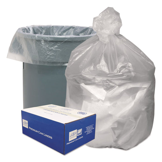 WBIGNT3037 Waste Can Liners, 30 gal, 8 mic, 30" x 36", Natural, 25 Bags/Roll, 20 Rolls/Carton