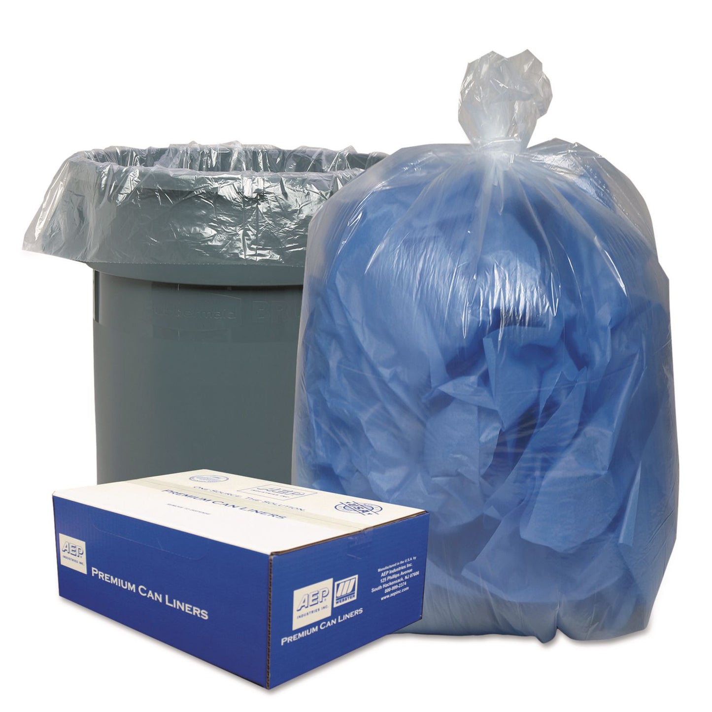 WBI333916C Linear Low-Density Can Liners, 33 gal, 0.63 mil, 33" x 39", Clear, 25 Bags/Roll, 10 Rolls/Carton
