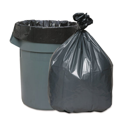 WBIPLA5525 Can Liners, 60 Gal, 1.55 mil, 39" x 56", Gray, 5 Bags/Roll, 5 Rolls/Carton Platinum Plus