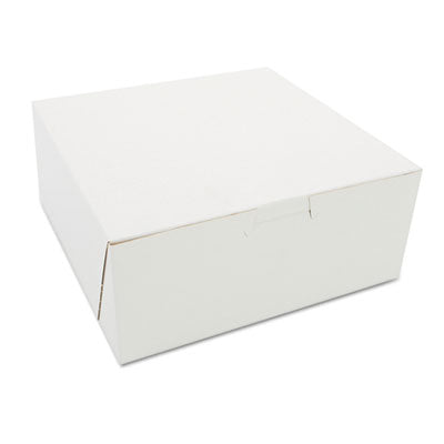 SCH0917 White One-Piece Non-Window Bakery Boxes, 7 x 7 x 3, White, Paper, 250/Carton