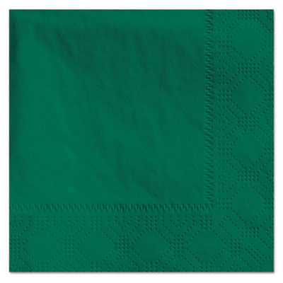 HFM180337 Beverage Napkins, 2-Ply, 9.5 x 9.5, Hunter Green, 1,000/Carton