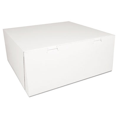 SCH0993 White One-Piece Non-Window Bakery Boxes, 14 x 14 x 6, White, Paper, 50/Carton