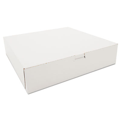 SCH0984 White One-Piece Non-Window Bakery Boxes, 12 x 12 x 2.75, White, Paper, 100/Carton