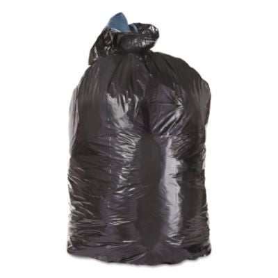 TRNML4347H Low-Density Can Liners, 56 gal, 1.25 mil, 43" x 47", Black, Flat Pack, 100/Carton