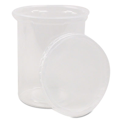 WNAAPCOMBO24 Deli Containers and Lids, 24 oz, 4.56" Diameter x 4" h, Clear, Plastic, 250/Carton